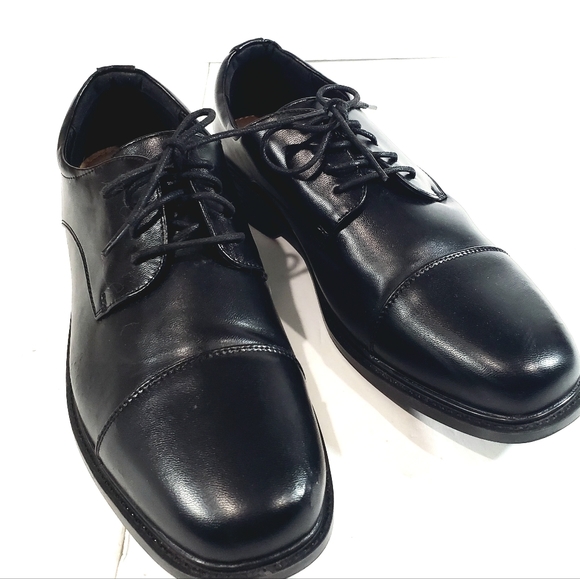 Croft & Barrow Ortholite ECO Black Cap Toe Oxford Dress Career Shoe Men Size 9W - Picture 2 of 10